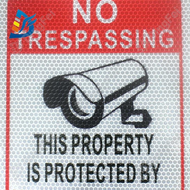 Security Camera 24 Hour Video Surveillance Aluminum PVC Reflective Warning Sign For Home - 